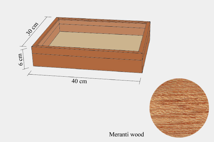 Meranthi wood drawer - 30 x 40 x 6 cm