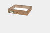 Alder wood drawer - 23 x 30 x 6 cm, with plastazote foam and brass fittings